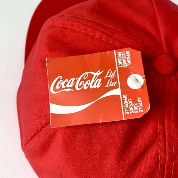 90's Coca Cola Red Snapback Hat Flat Bill Dead Stock Coke Trucker Hypebeast Rare - Picture 9 of 14